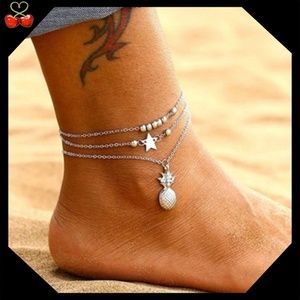 2/$25🍒 PINEapple 🍍 Layered Anklet Set